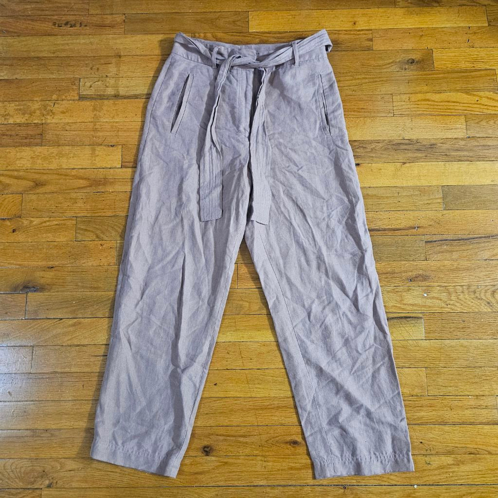 Aritzia Babaton Wide Leg Trouser Linen Blend Women Size 8